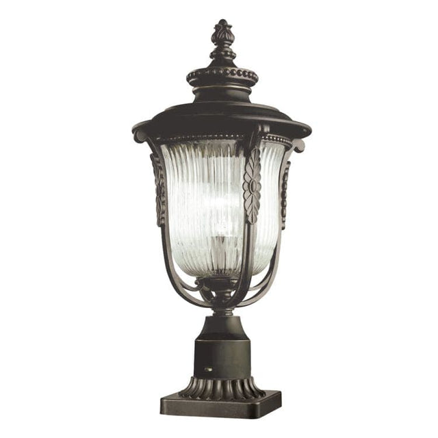 Luverne Outdoor Pedestal Lantern Bronze - Comet Lighting