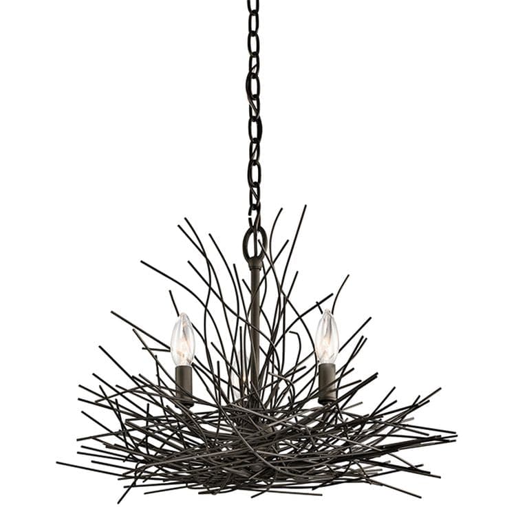 Organique 3-Light Mini Chandelier Olde Bronze - Comet Lighting