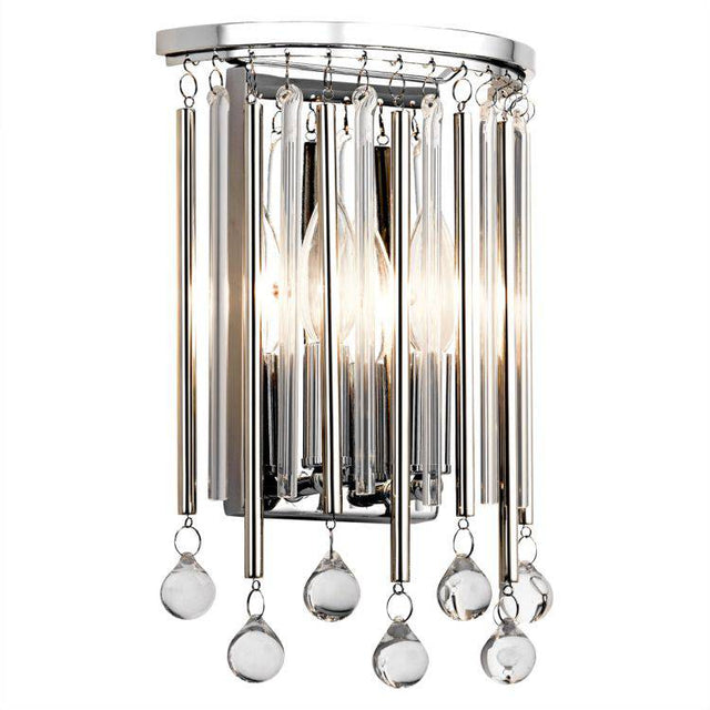 Piper 2 Light Wall Light Polished Chrome - Comet Lighting