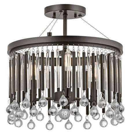 Piper 3-Light Semi Flush Ceiling Light - Comet Lighting