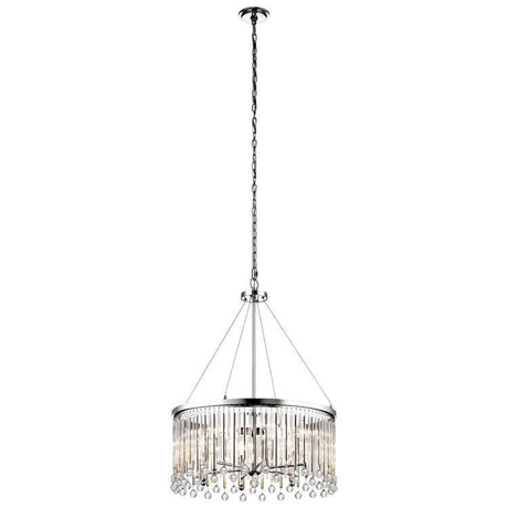 Piper 6 Light Chandelier/ Pendant Polished Chrome - Comet Lighting