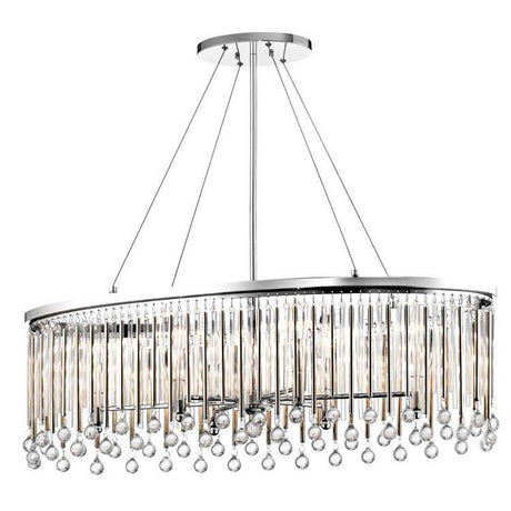 Piper 6 Light Oval Chandelier/ Pendant Polished Chrome - Comet Lighting