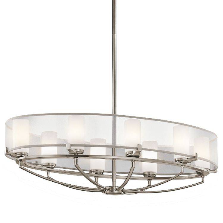 Saldana 8-Light Oval Chandelier - Comet Lighting