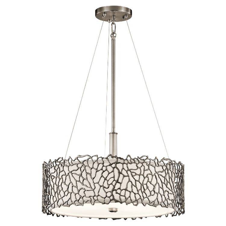 Silver Coral Duo-Mount Pendant Ceiling Light Pewter - Comet Lighting