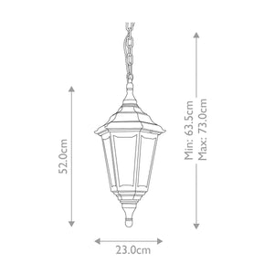 Kinsale 1 Light Chain Lantern - Comet Lighting