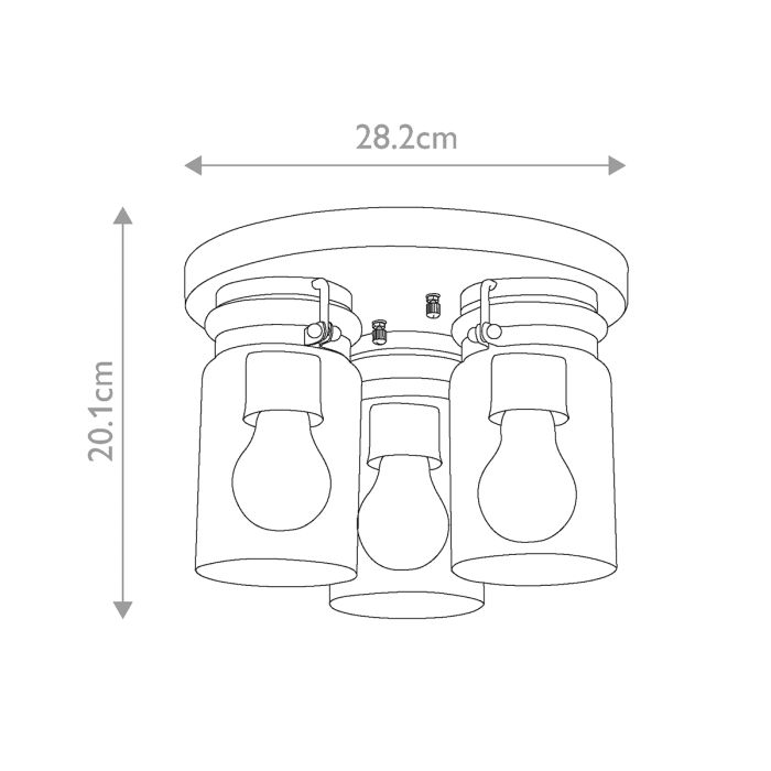 Brinley 3 Light Flush Mount - Brushed Nickel