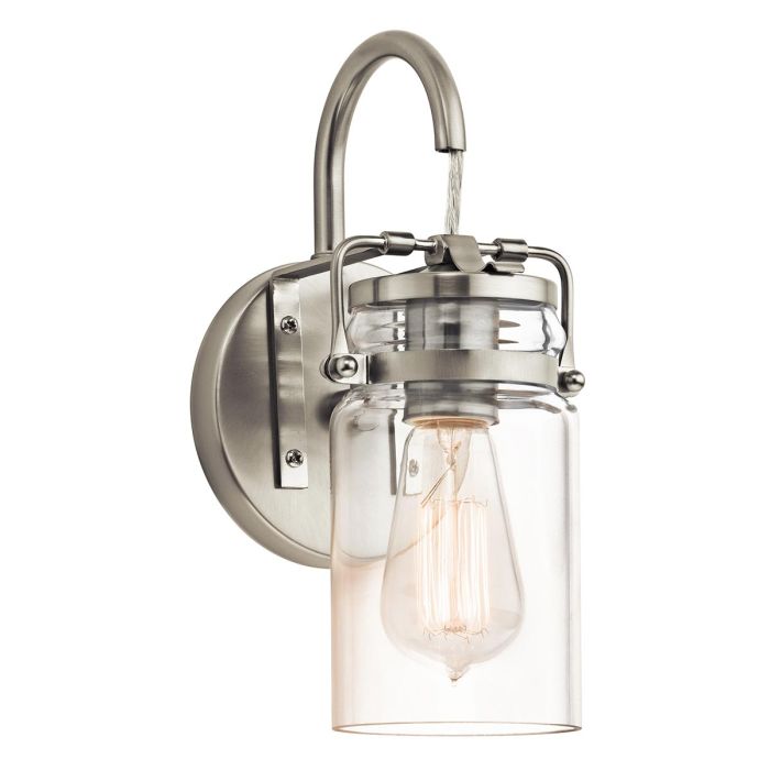 Brinley 1 Light Wall Light - Brushed Nickel