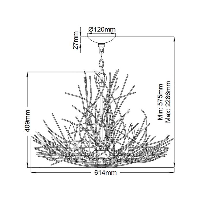 Organique 5 Light Chandelier - Comet Lighting