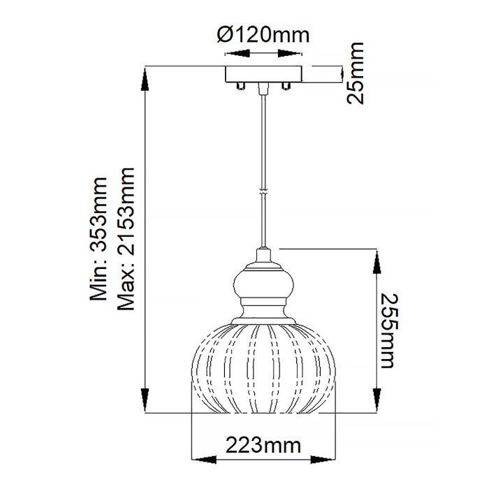 Riviera 1 Light Pendant - A