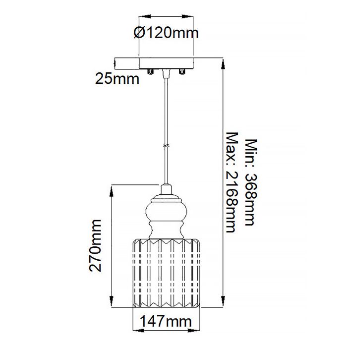 Riviera 1 Light Pendant - B