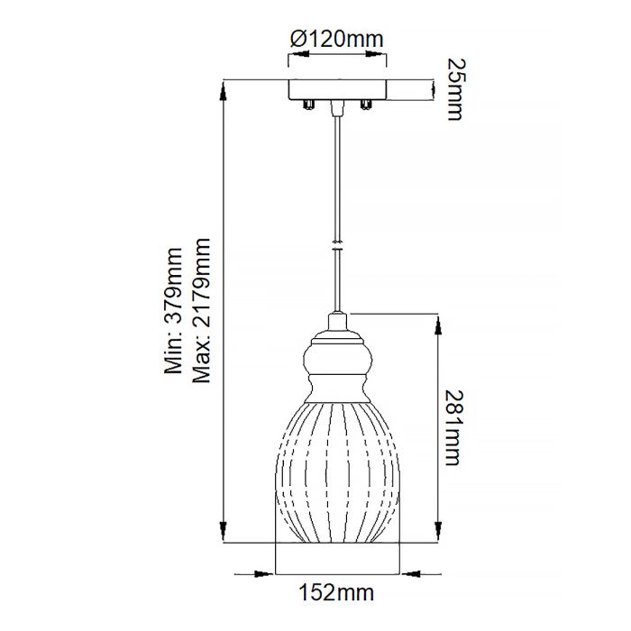 Riviera 1 Light Pendant - C