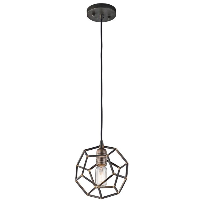 Rocklyn 1 Light Mini Pendant Raw Steel - Comet Lighting