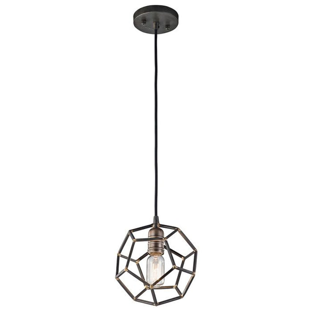 Rocklyn 1 Light Mini Pendant Raw Steel - Comet Lighting