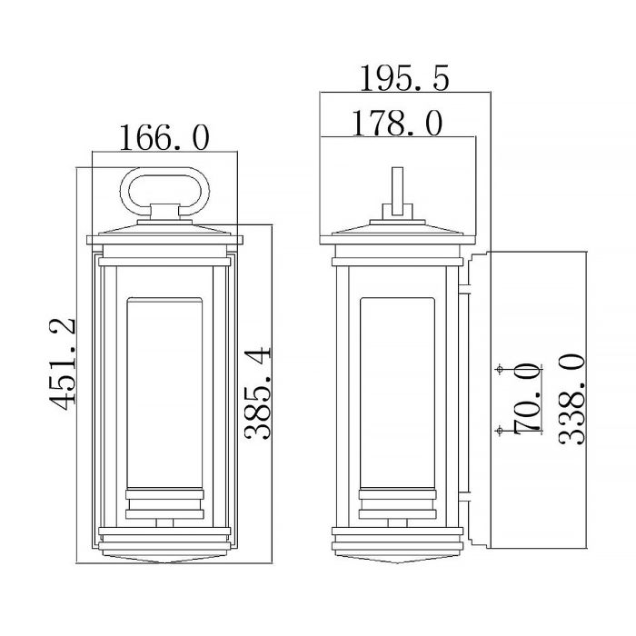 South Hope 1 Light Medium Wall Lantern - Comet Lighting