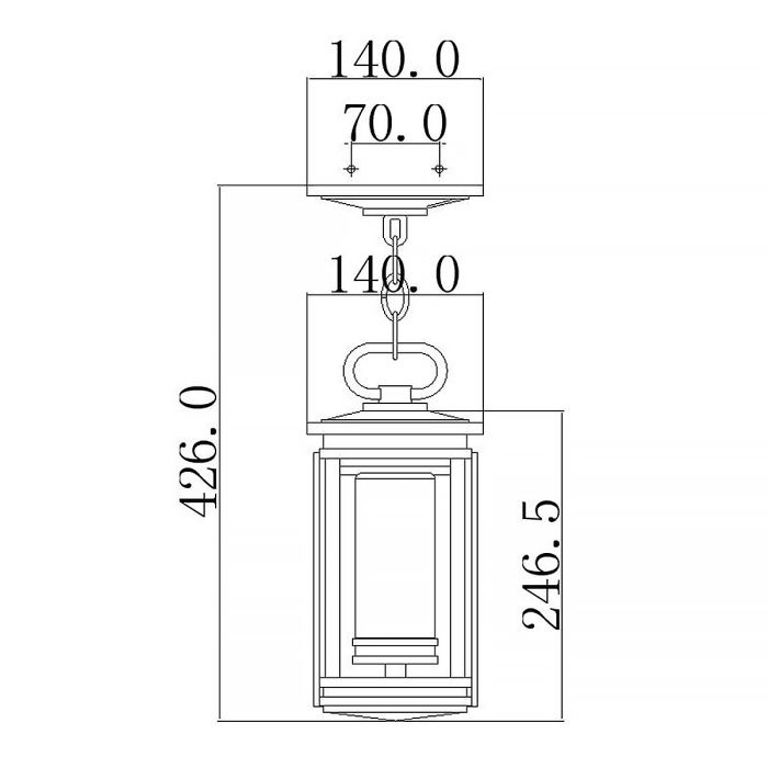 South Hope 1 Light Small Chain Lantern - Comet Lighting