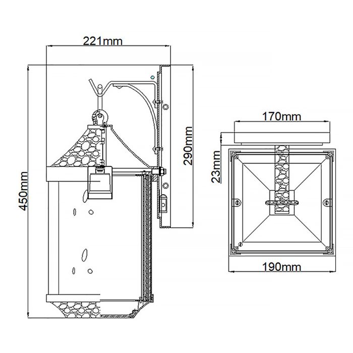 Springfield 1 Light Medium Wall Lantern - Comet Lighting