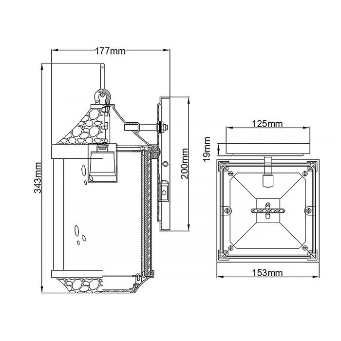 Springfield 1 Light Small Wall Lantern - Comet Lighting