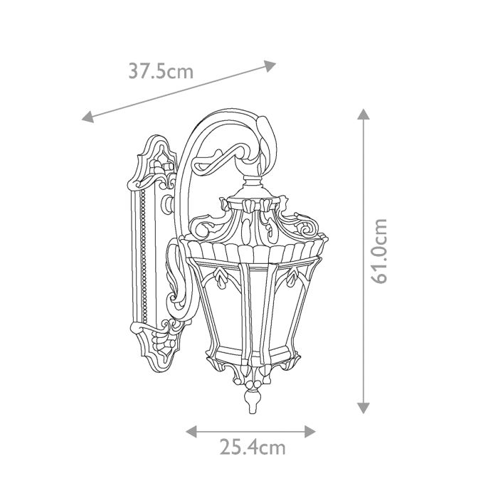 Tournai 2 Light Large Wall Lantern - Comet Lighting