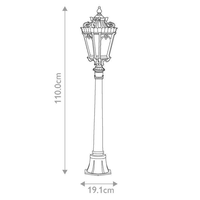 Tournai 1 Light Medium Pillar - Comet Lighting