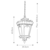 Tournai 3 Light Extra Large Chain Lantern - Comet Lighting