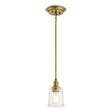 Waverly 1 Light Mini Pendant - Natural Brass - Comet Lighting