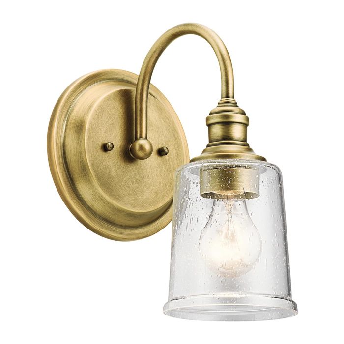 Waverly 1 Light Wall Light - Natural Brass - Comet Lighting