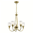 Waverly 5 Light Chandelier - Natural Brass - Comet Lighting