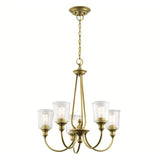 Waverly 5 Light Chandelier - Natural Brass - Comet Lighting