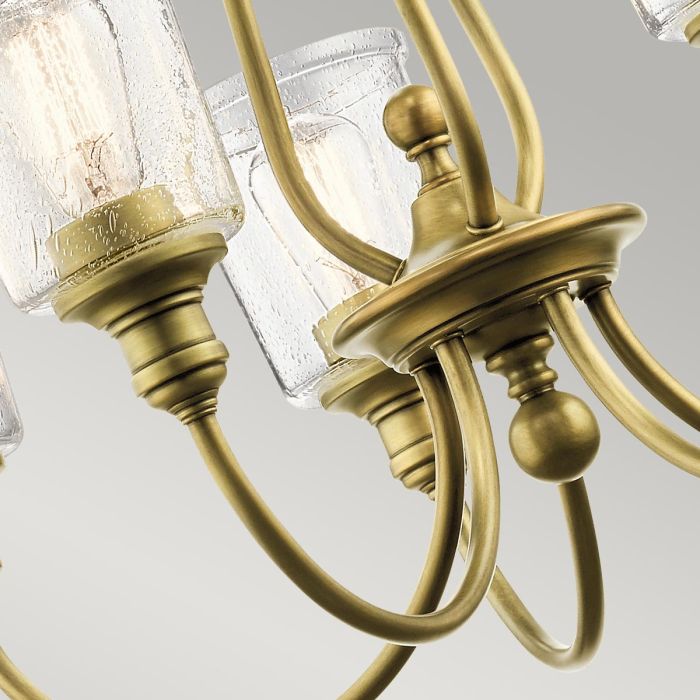 Waverly 5 Light Chandelier - Natural Brass - Comet Lighting