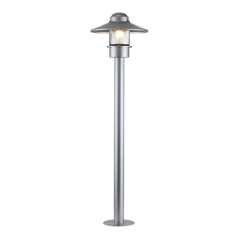 Klampenborg 1 Light Bollard - Silver - Comet Lighting