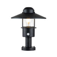 Klampenborg 1 Light Pedestal with PIR - Black - Comet Lighting