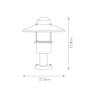 Klampenborg 1 Light Pedestal with PIR - Silver - Comet Lighting