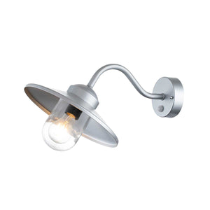 Klampenborg 1 Light Wall Lantern with PIR - Silver - Comet Lighting