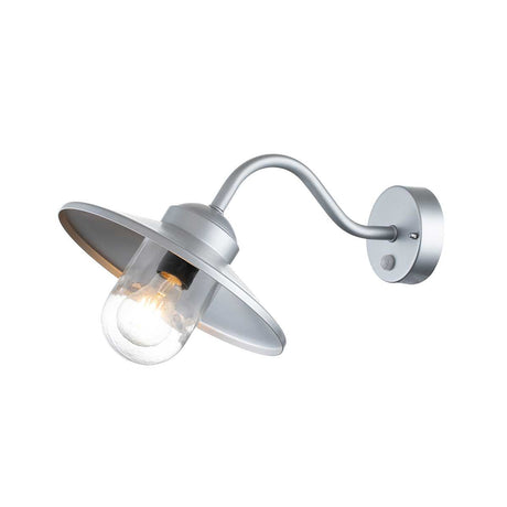 Klampenborg 1 Light Wall Lantern with PIR - Silver - Comet Lighting