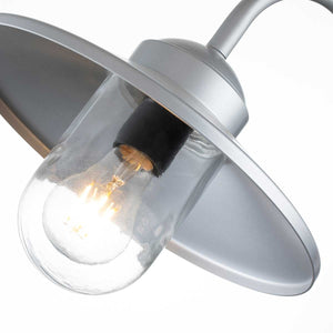 Klampenborg 1 Light Wall Lantern with PIR - Silver - Comet Lighting