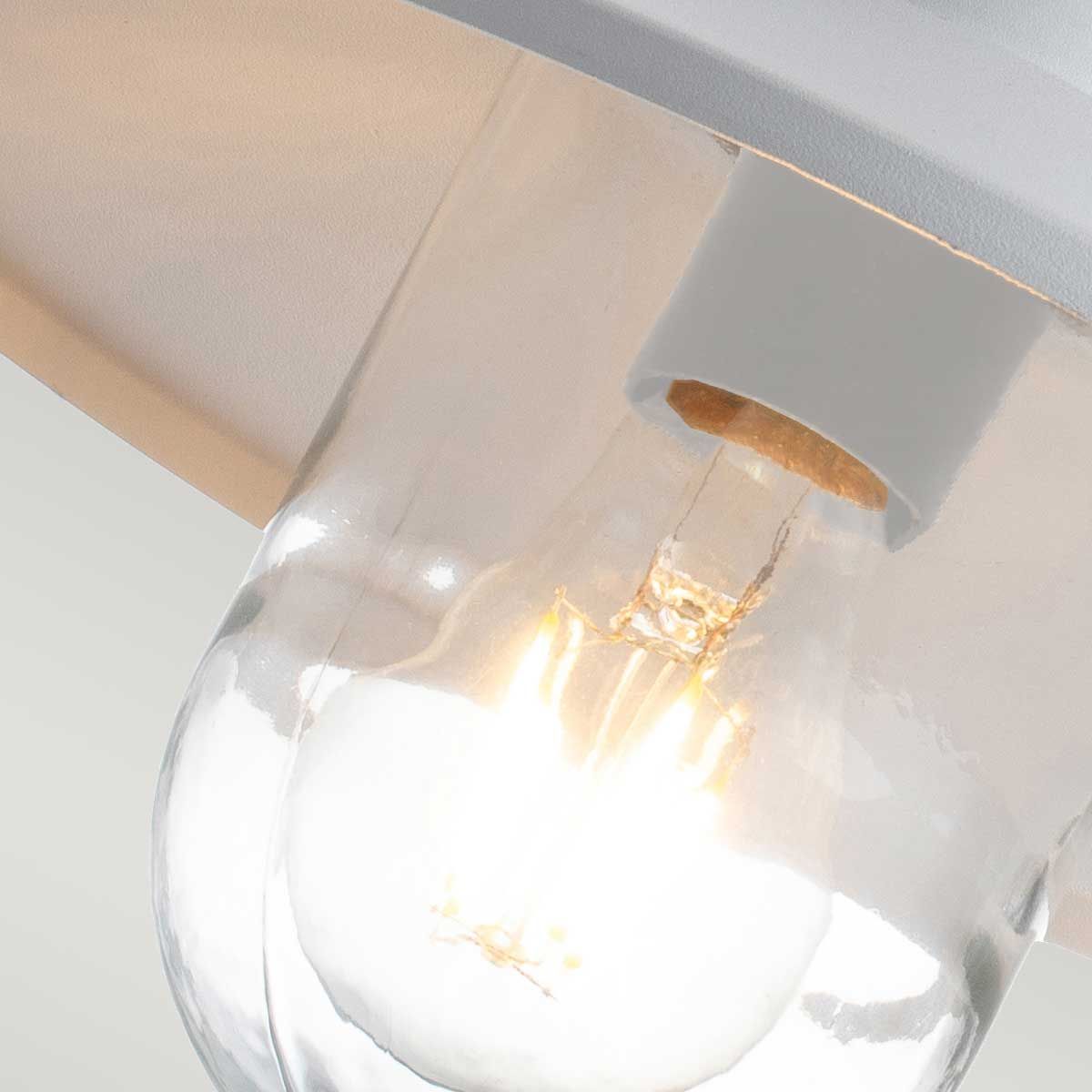 Klampenborg 1 Light Wall Lantern with PIR - White - Comet Lighting
