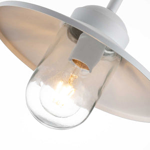 Klampenborg 1 Light Wall Lantern - White - Comet Lighting