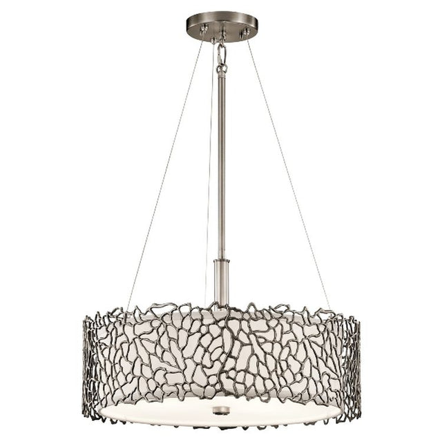 Silver Coral Duo-Mount Pendant Ceiling Light Pewter