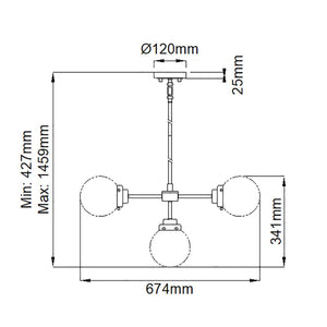 Kula 5 Light Chandelier - Comet Lighting