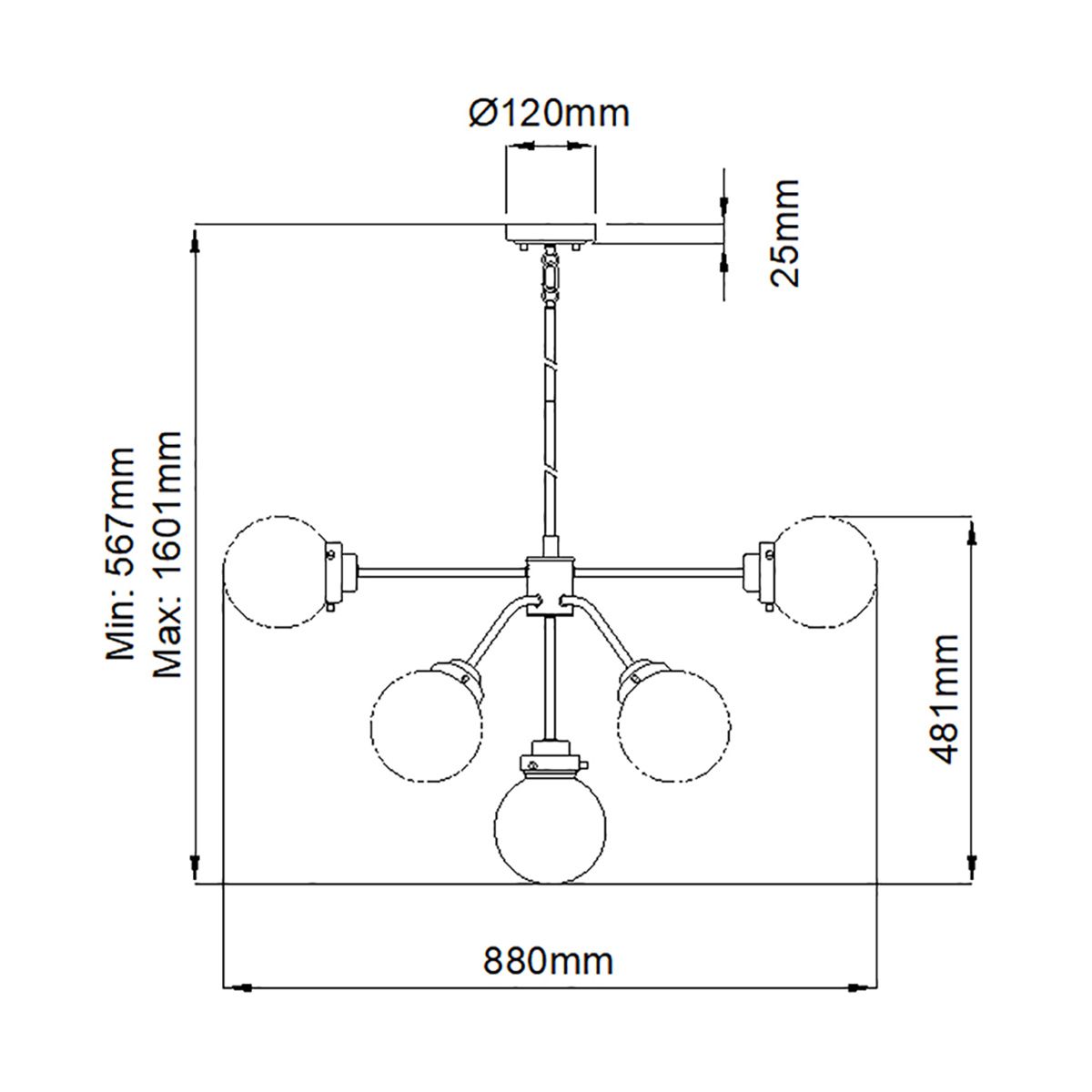 Kula 9 Light Chandelier - Comet Lighting