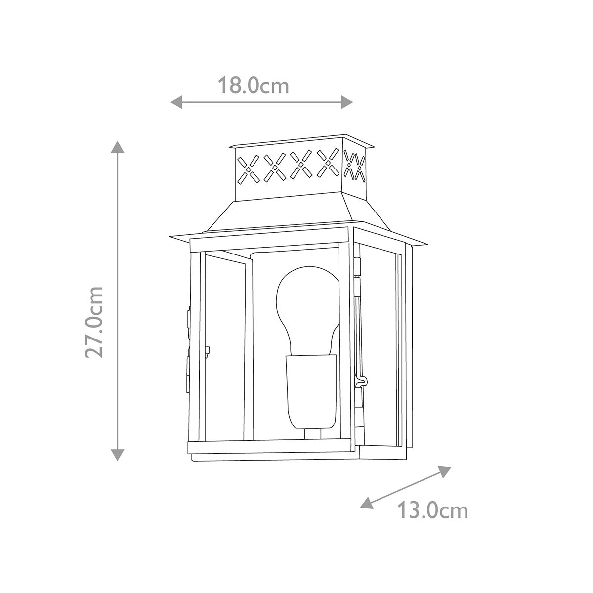 Lambeth Palace Outdoor Wall Lantern Brass - Comet Lighting