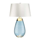 Lena 2 Light Large Blue Table Lamp with Off-white Shade