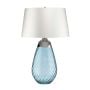 Lena 2 Light Large Blue Table Lamp with Off-white Shade