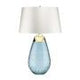 Lena 2 Light Large Blue Table Lamp with Off-white Shade