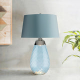 Lena 2 Light Large Blue Table Lamp - Comet Lighting