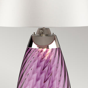Lena 2 Light Large Plum Table Lamp with Off-white Shade - Comet Lighting