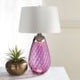 Lena 2 Light Large Plum Table Lamp with Off-white Shade