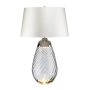 Lena 2 Light Large Smoke Table Lamp with Off-white Shade