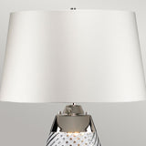 Lena 2 Light Large Smoke Table Lamp with Off-white Shade