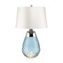 Lena 2 Light Small Blue Table Lamp  with Off-white Shade